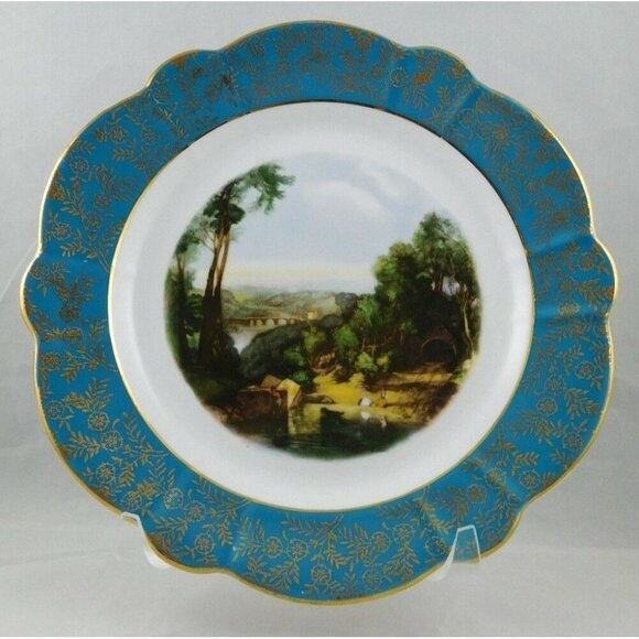 Royal Windsor Bone China Green & Gold Leaves Teacup Saucer Plate Set - Picture 9 of 10